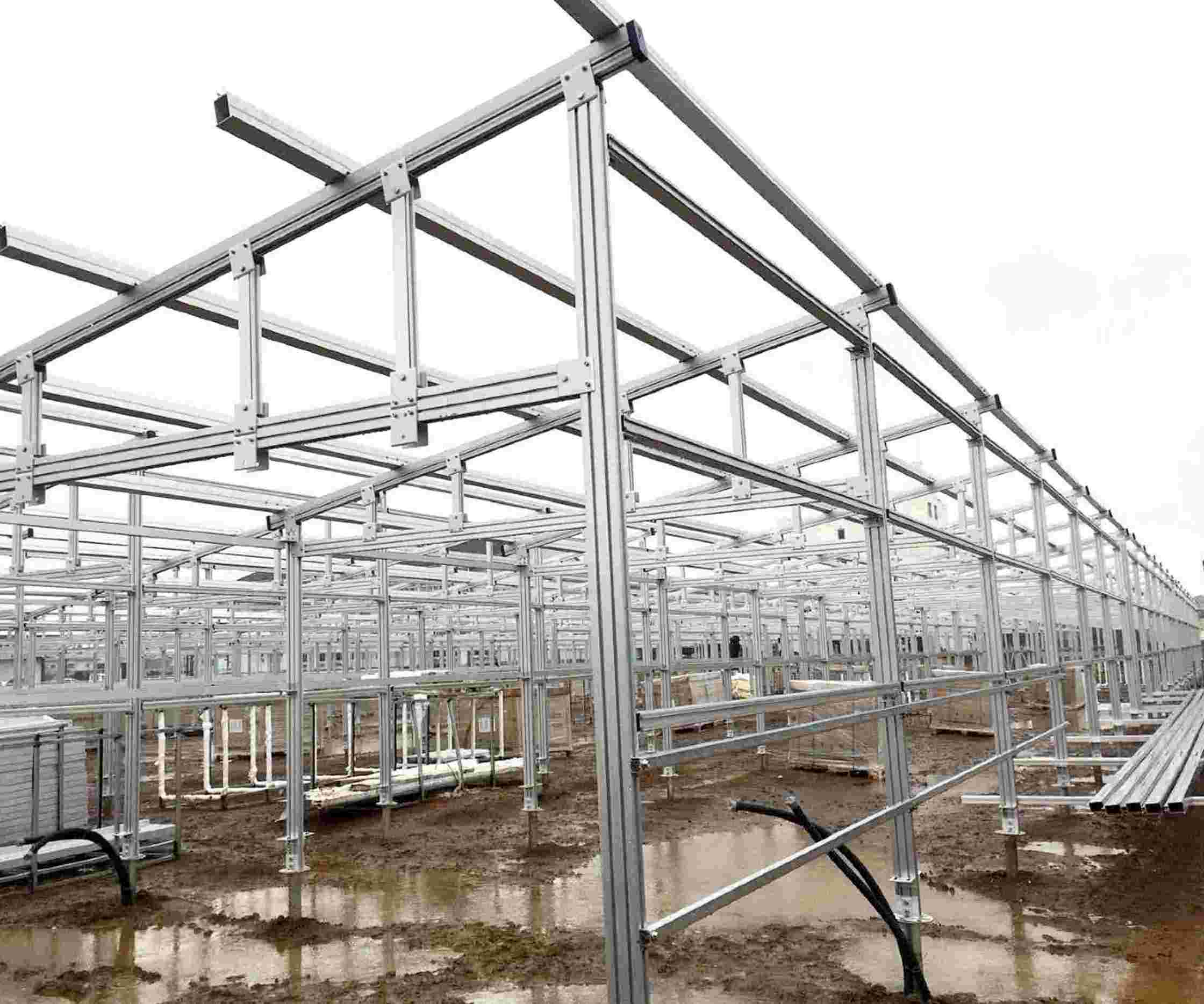 Structure solaire de ferme en alliage d'aluminium